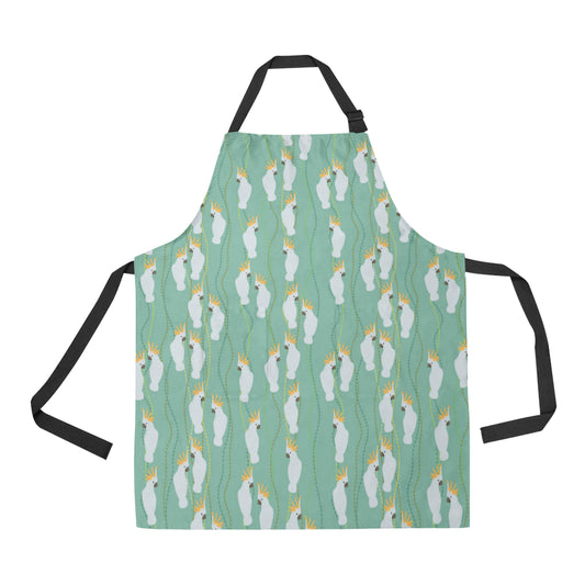 Cockatoo Pattern Print Design 01 Apron with Pocket
