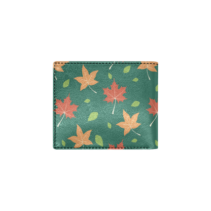 Maple Leaf Pattern Print Design 04 Men's ID Card Wallet
