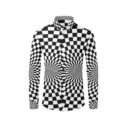 Checkered Flag Optical illusion Men's Long Sleeve Shirt