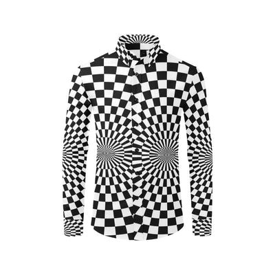 Checkered Flag Optical illusion Men's Long Sleeve Shirt
