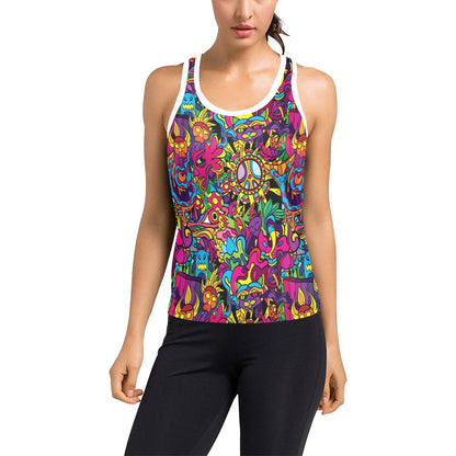 Trippy Print Design LKS304 Women's Racerback Tank Top