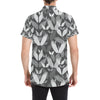 Angel Wings Pattern Design Themed Print Men's Short Sleeve Button Up Shirt