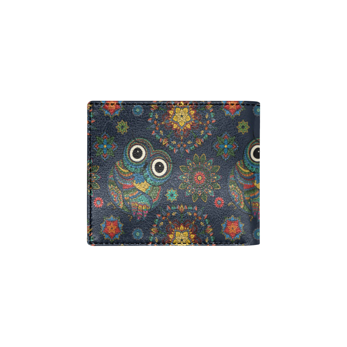 Owl Boho Style Pattern Print Design A04 Men's ID Card Wallet