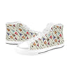 Electric Guitar Print Design LKS404 High Top Women's White Shoes