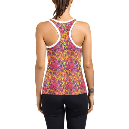 Splatter Print Design LKS303 Women's Racerback Tank Top