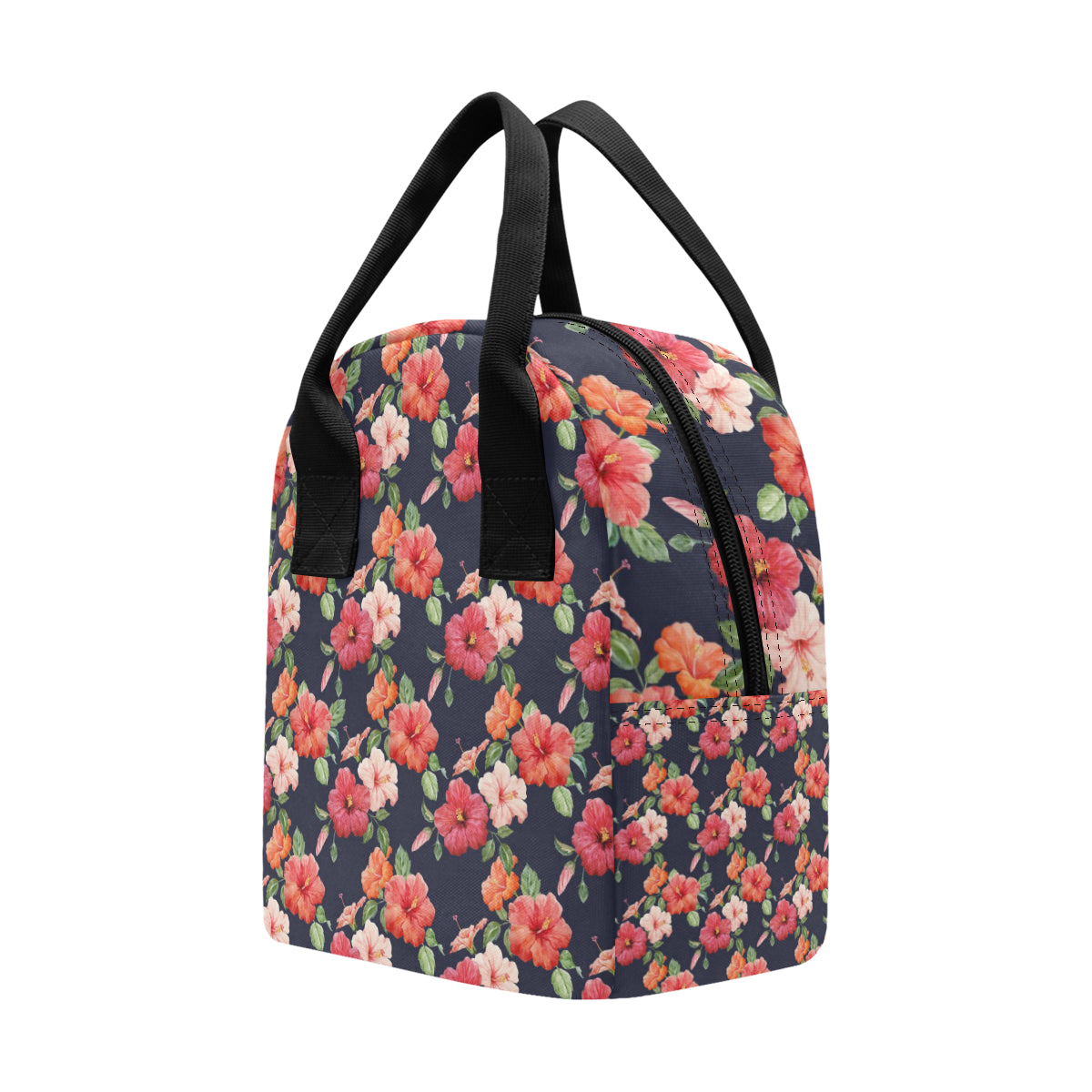 Tropical Flower Pattern Print Design TF020 Insulated Lunch Bag