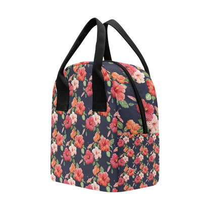 Tropical Flower Pattern Print Design TF020 Insulated Lunch Bag
