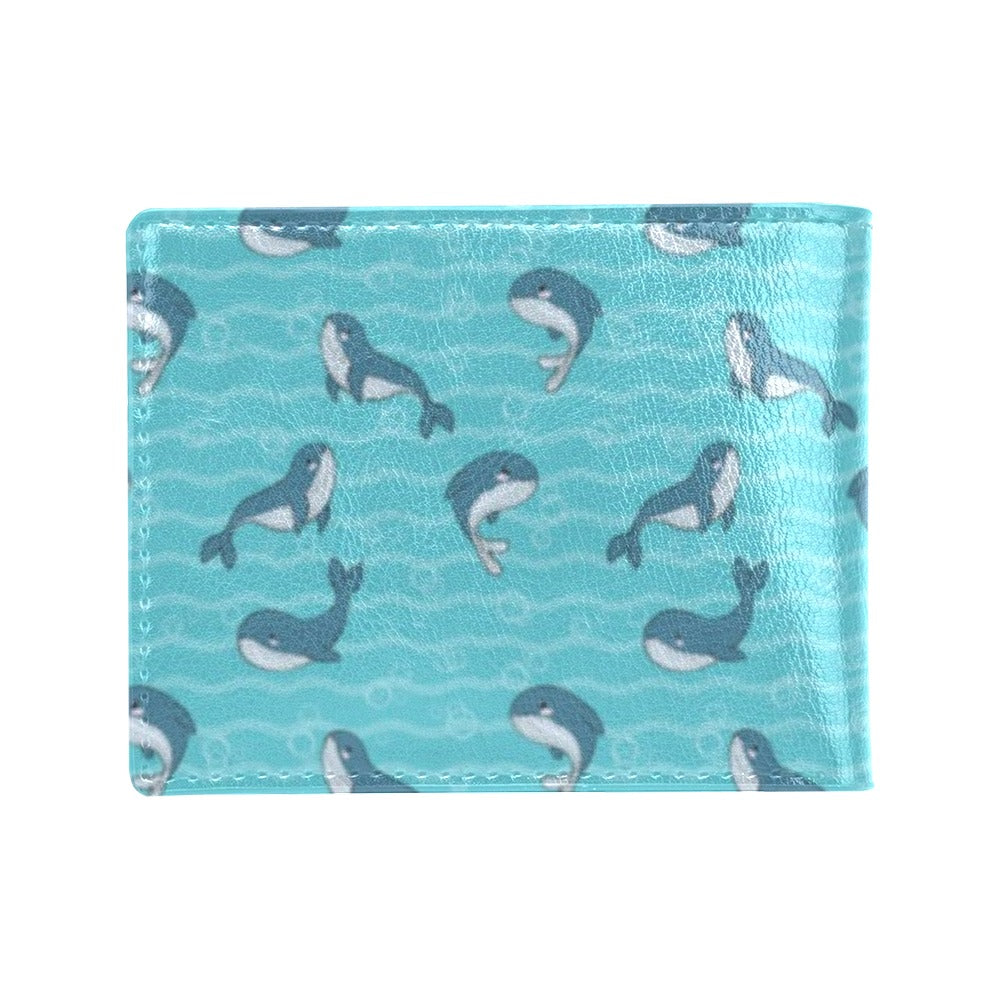 Whale Print Design LKS303 Men's ID Card Wallet