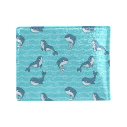 Whale Print Design LKS303 Men's ID Card Wallet