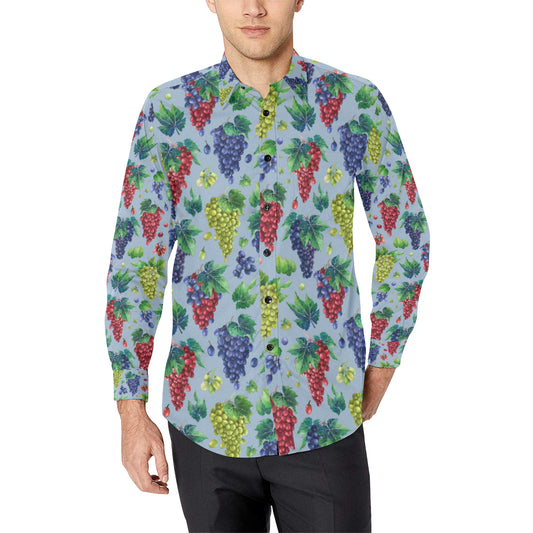Grape Pattern Print Design GP06 Men's Long Sleeve Shirt