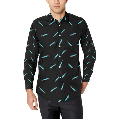 Phlebotomist Pattern Print Design A04 Men's Long Sleeve Shirt