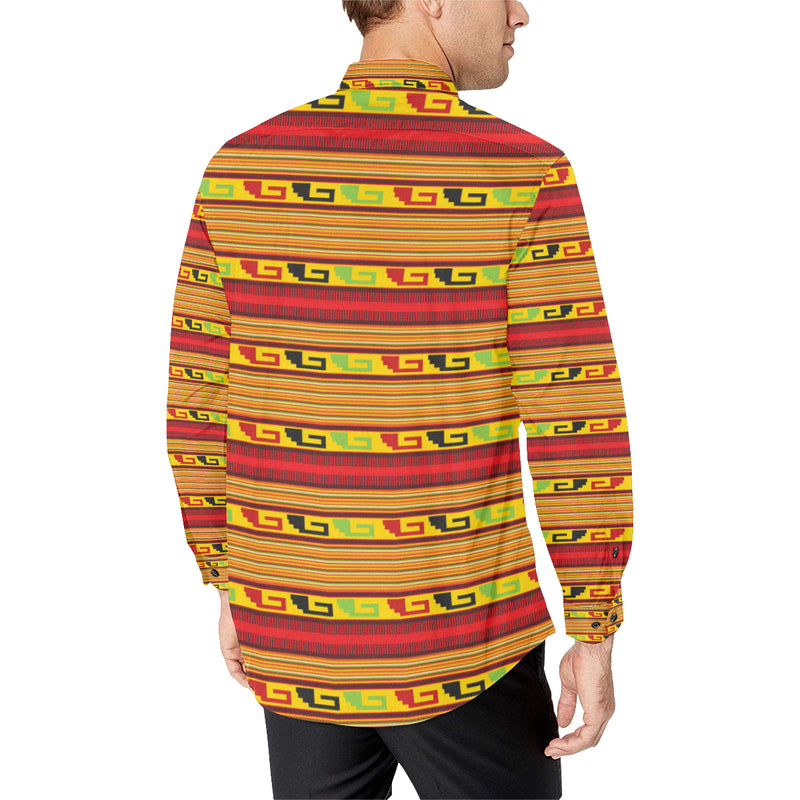 Mexican Blanket Ornament Print Pattern Men's Long Sleeve Shirt