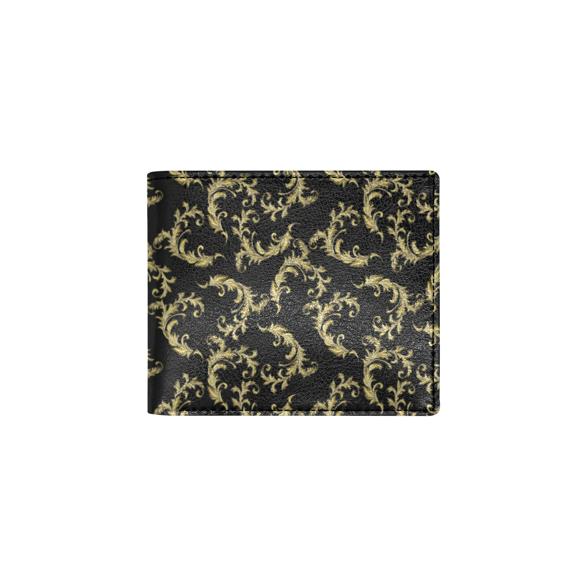 Baroque Golden Pattern Print Design 01 Men's ID Card Wallet