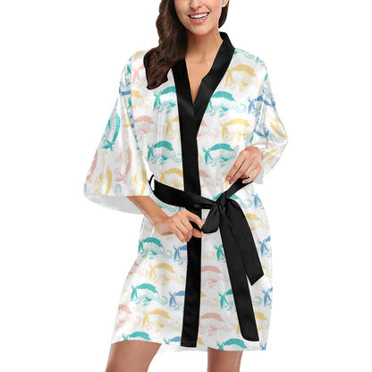 Armadillo Pattern Print Design 05 Women's Short Kimono