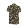 Horse Camo Themed Design Print Men's Short Sleeve Button Up Shirt