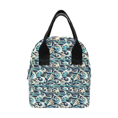 Surf Wave Pattern Insulated Lunch Bag