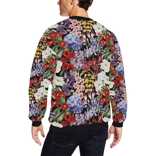 Summer Floral Pattern Print Design SF04 Men Long Sleeve Sweatshirt