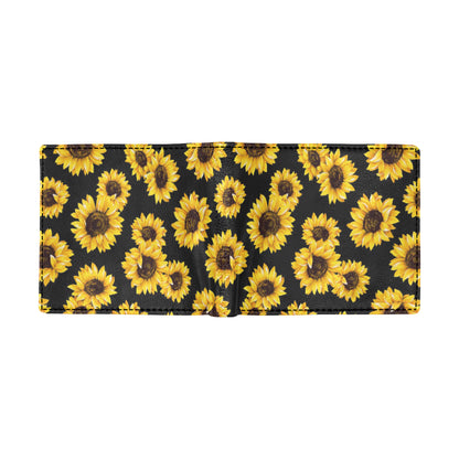Sunflower Pattern Print Design SF05 Men's ID Card Wallet