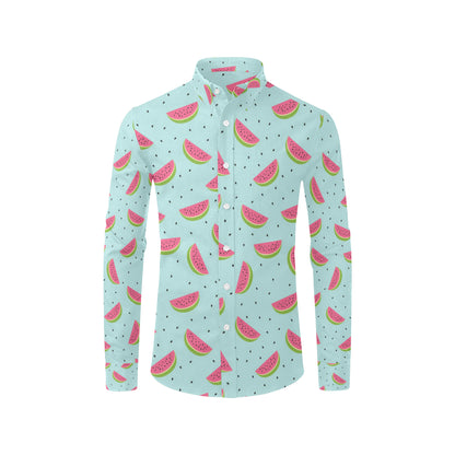 Watermelon Pattern Print Design WM06 Men's Long Sleeve Shirt
