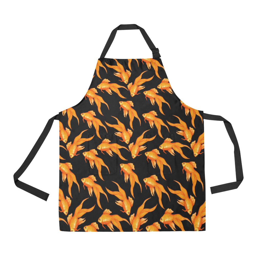Goldfish Pattern Print Design 03 Apron with Pocket