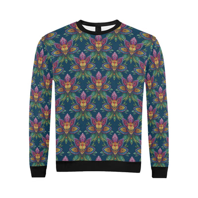 lotus Boho Pattern Print Design LO04 Men Long Sleeve Sweatshirt