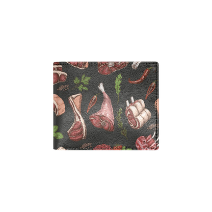 Meat Pattern Print Design 02 Men's ID Card Wallet
