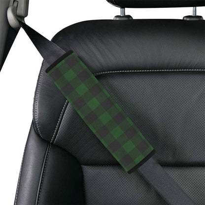 Buffalo check Green Pattern Print Design 02 Car Seat Belt Cover
