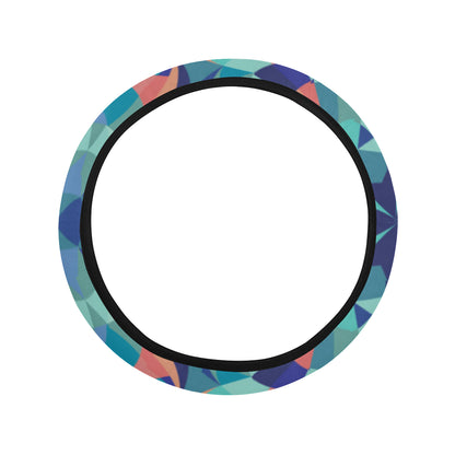 Kaleidoscope Pattern Print Design 03 Steering Wheel Cover with Elastic Edge