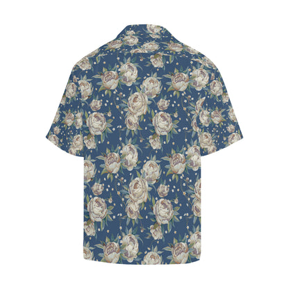 Peony Pattern Print Design A03 Men's Hawaiian Shirt