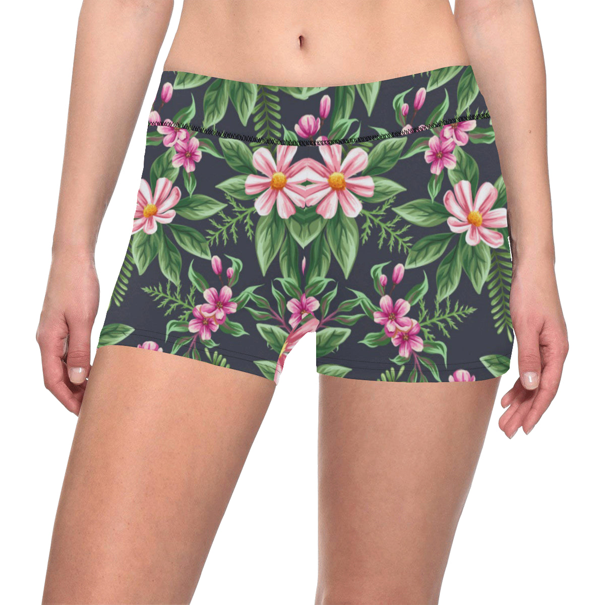 Summer Floral Pattern Print Design SF010 Yoga Shorts