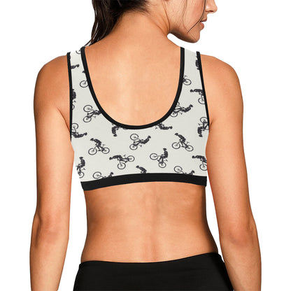 Mountain bike Pattern Print Design 01 Sports Bra