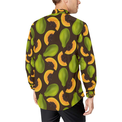 Papaya Pattern Print Design PP04 Men's Long Sleeve Shirt