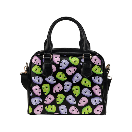 Acting Mask Pattern Print Design 04 Shoulder Handbag