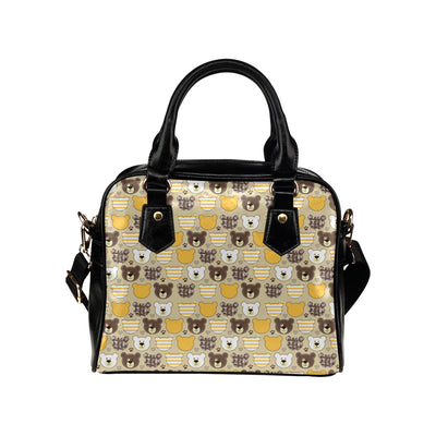 Bear PatchworkPattern Print Design 01 Shoulder Handbag