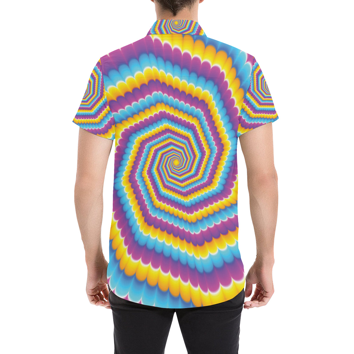 Optical illusion Pattern Print Design A04 Men's Short Sleeve Button Up Shirt