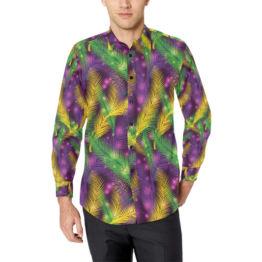 Mardi Gras Pattern Print Design 09 Men's Long Sleeve Shirt