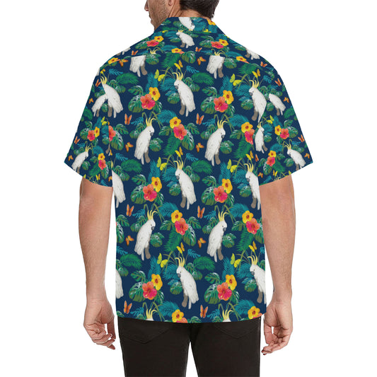 Cockatoo Tropical Pattern Print Design 02 Men's Hawaiian Shirt
