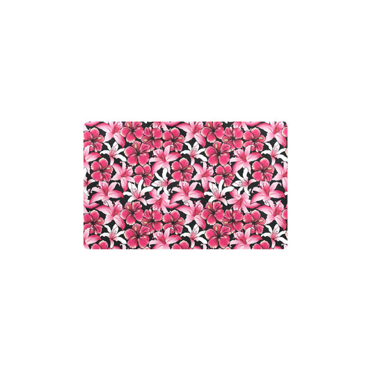 Flower Hawaiian Pink Red Hibiscus Print Kitchen Mat