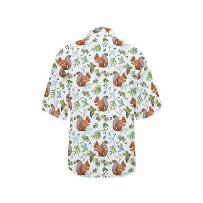 Squirrel Print Design LKS308 Women's Hawaiian Shirt