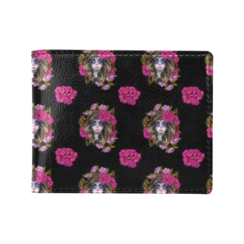 Day of the Dead Makeup Girl Men's ID Card Wallet