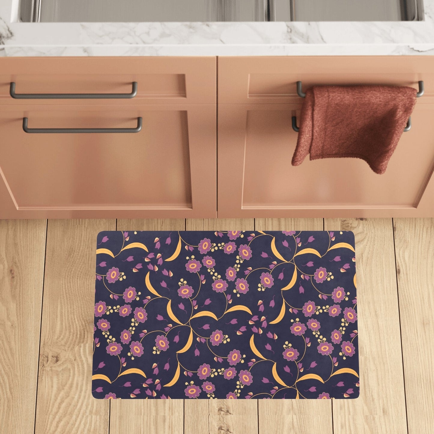 Anemone Pattern Print Design AM012 Kitchen Mat