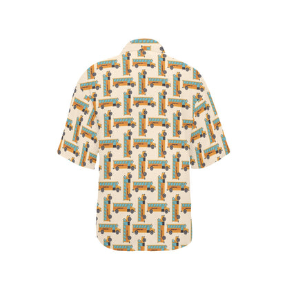 School Bus Print Design LKS305 Women's Hawaiian Shirt