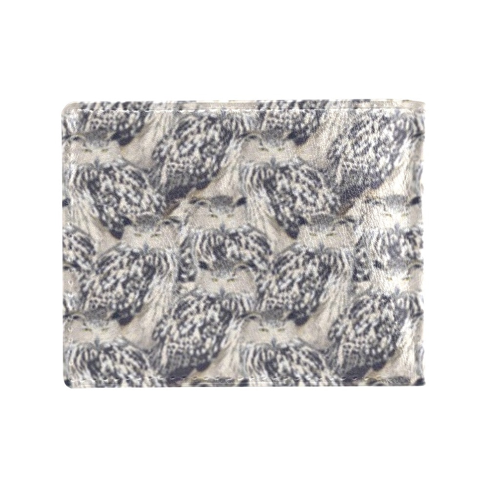 Owl Realistic Themed Design Print Men's ID Card Wallet