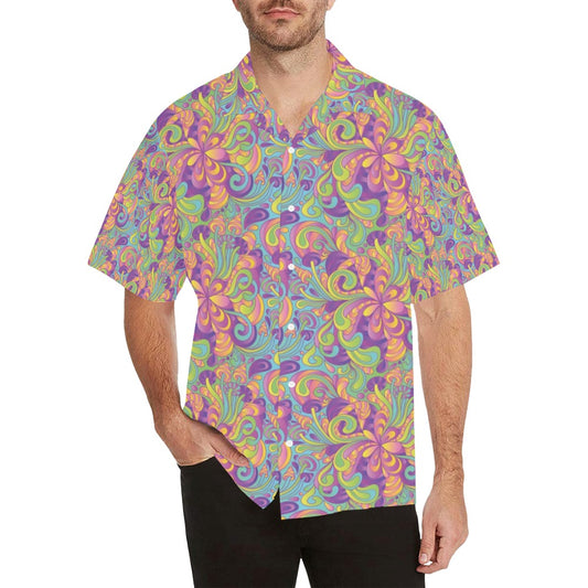 Trippy Print Design LKS306 Men's Hawaiian Shirt