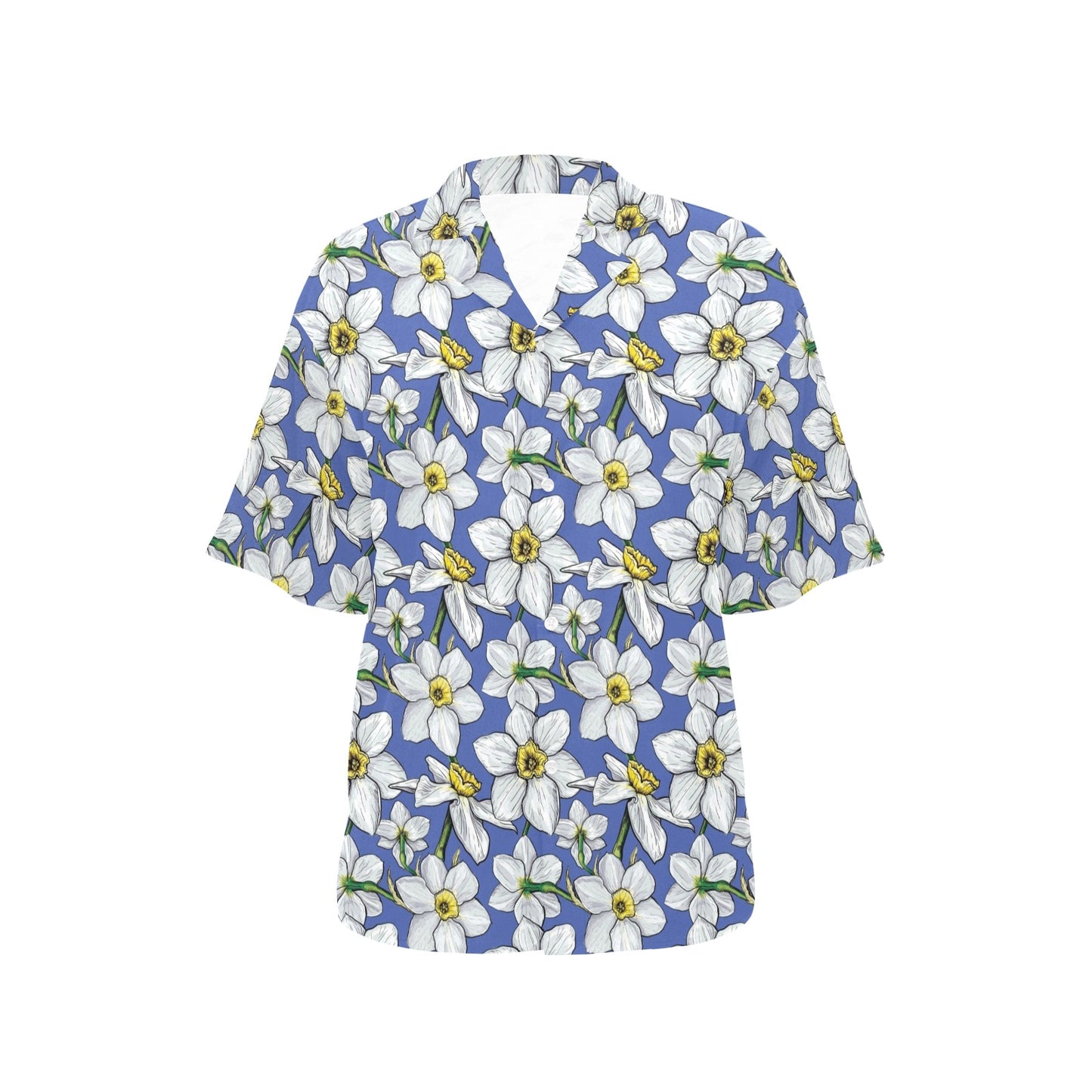Daffodils Pattern Print Design DF08 Women's Hawaiian Shirt