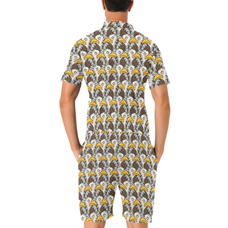 Eagles Head Pattern Men's Romper