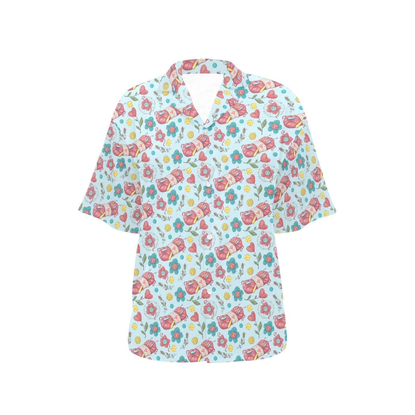 Crochet Pattern Print Design 01 Women's Hawaiian Shirt