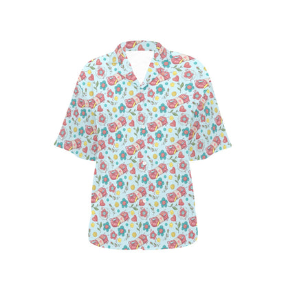 Crochet Pattern Print Design 01 Women's Hawaiian Shirt