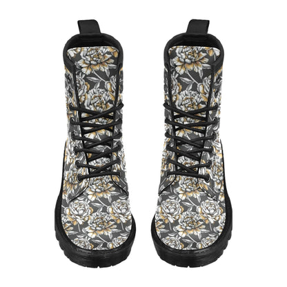 Peony Pattern Print Design PE06 Women's Boots