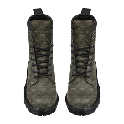 Skull Camo Style Print Design LKS308 Women's Boots